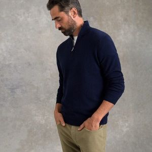 Eddie Bauer Navy Quarter Zip Sweater